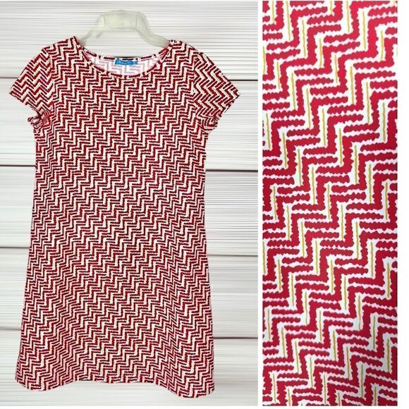 J.McLaughlin A-Line Summer Dress Short Sleeve Raspberry Red Girls Size 8 - Picture 1 of 11